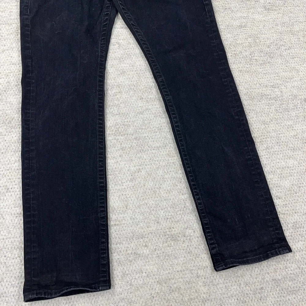 True Religion Jeans Men 34X32 Black Denim Geno Relaxed Slim Fit Black Wash Adult